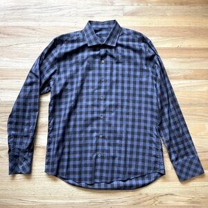 Bugatchi Julian Shaped‎ Checkered Shirt Size Medium